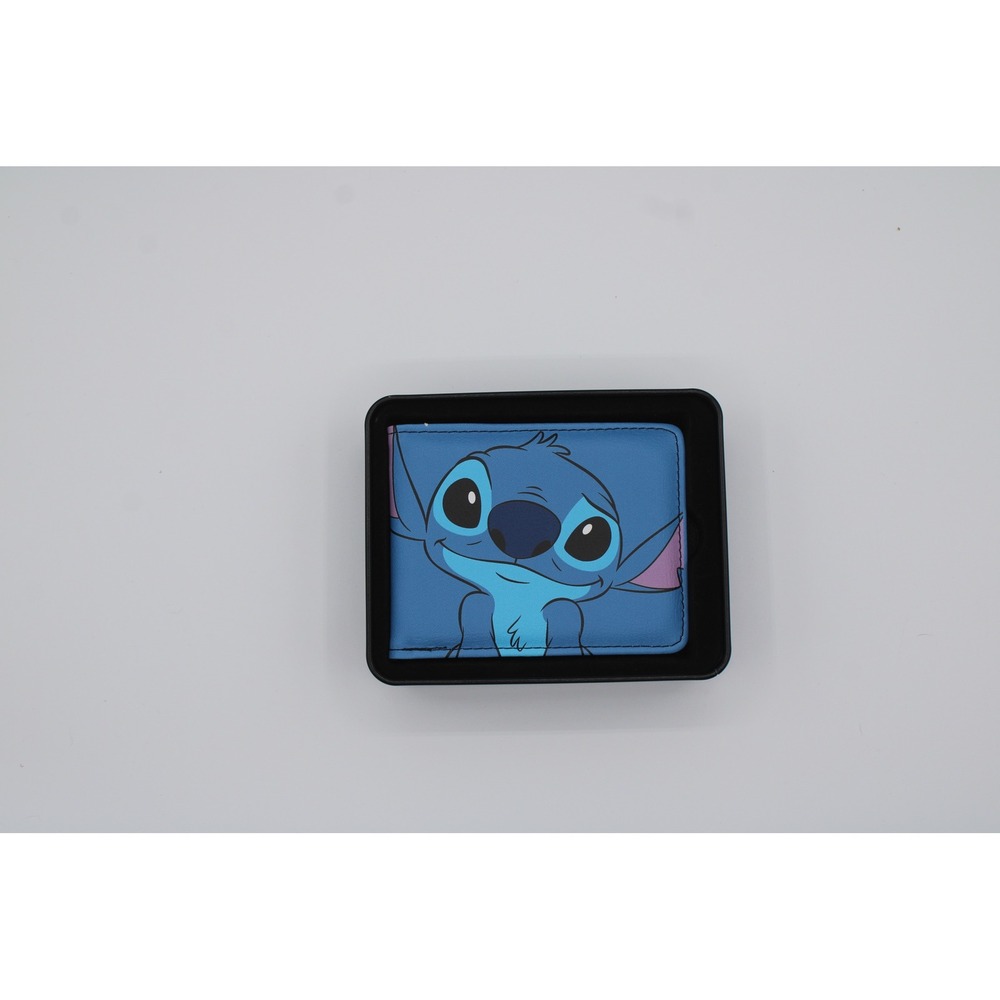 Bi-Fold Wallet - Lilo & Stitch Stitch Sweet Smiling Pose CLOSE-UP Blues